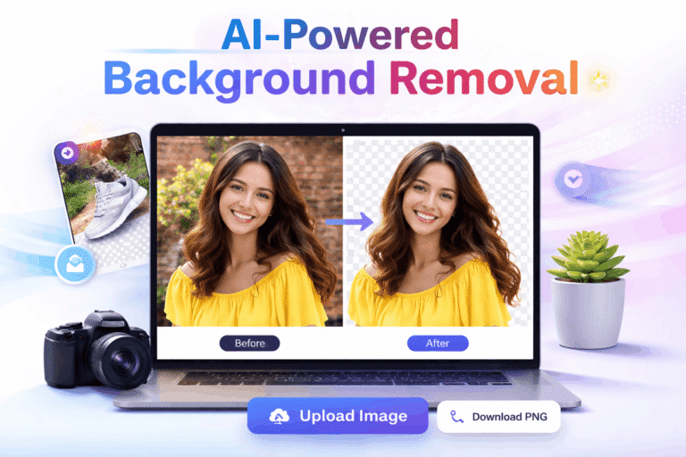 Background remover tool removing background from an uploaded image