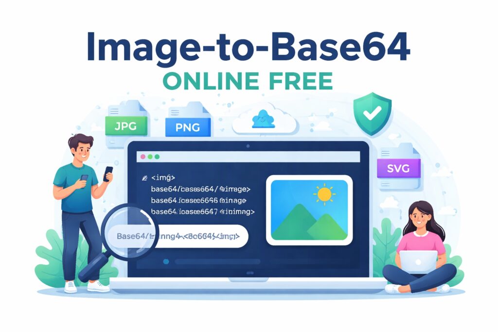 Image-to-Base64 online free tool showing image conversion into Base64 code for web and developer use