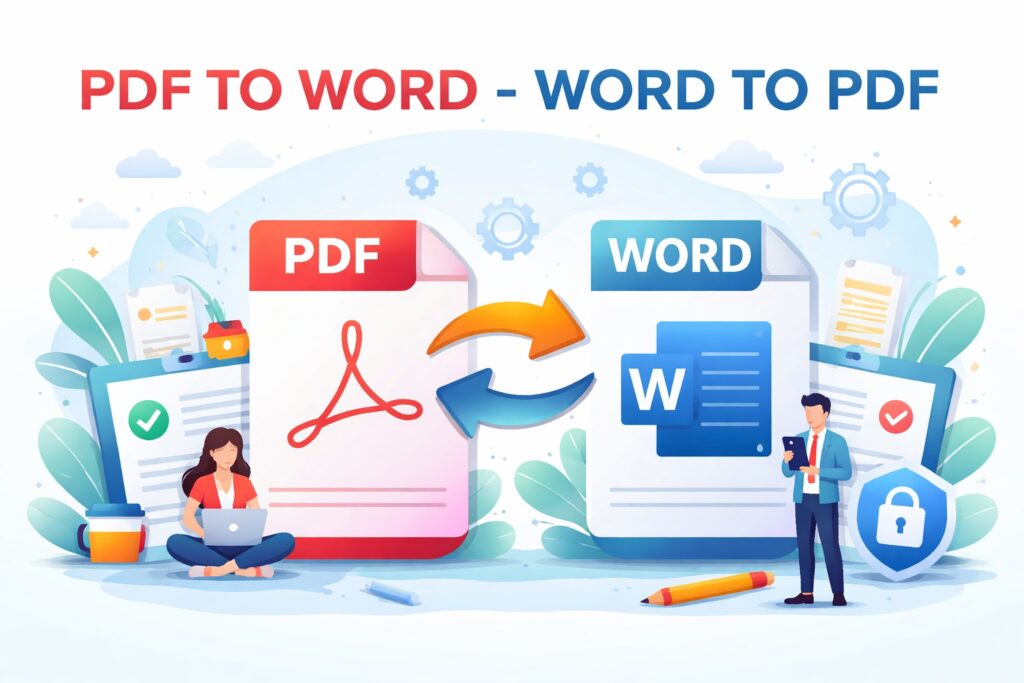 PDF TO WORD - WORD TO PDF online free converter tool for fast and secure file
